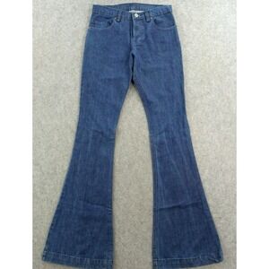 Ksubi Jeans Womens 26 Blue Joplin Flare High Rise Button Fly Denim Logo